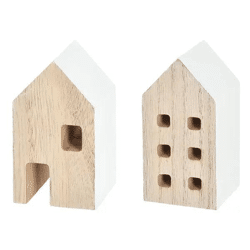 Holzhaus, 4er-Set – Charmante, vielseitige Deko für rustikales Ambiente