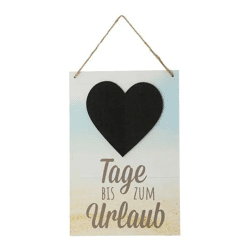Holztafel zum Beschriften 'Urlaub', 20x30 cm – Dekoratives Schild | Rustikale Nachrichtentafel