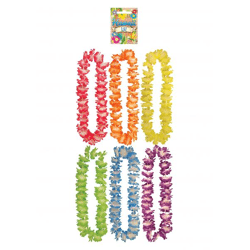 Hula Lei Kranz, 100 cm, 7 cm Blütenblätter, 6 verschiedene Farben, Partyzubehör