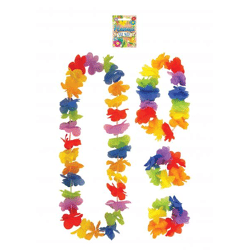 Hula-Lei-Set, 4-teilig, 6 cm Blumenblätter, mehrfarbig – tropische Party-Dekoration