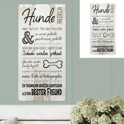 Hundegebote Kunstposter - 30x60 cm Regeln für Hundehalter Leitbild