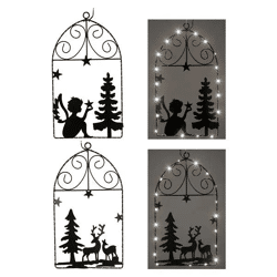 Illuminierte Fensterdekoration, 2er-Set, ca. 25x45cmH - Stilvolles Licht für Zuhause oder Veranstaltungen