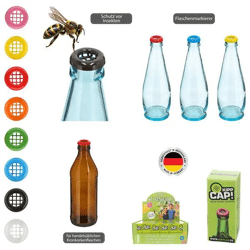 Insect Guard Bottle Tops - Protective Mesh Caps, Multipack of 8