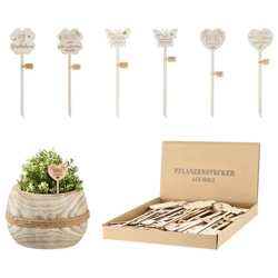 Inspirierende Pflanzstecker mit Sprüchen, 6er-Set, Höhe 27cm