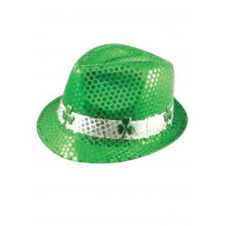 Irischer Gangsterhut mit Kleeblatt-Pailletten für Erwachsene – Kostümzubehör zum St. Patrick's Day