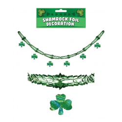 Irish Glücksklee Hängedeko, Folie, Holografisch, 2,74M – Partydeko & Raumdekoration