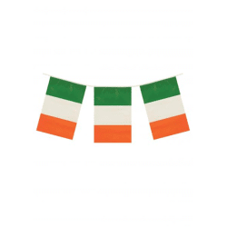 Irland-Flaggenkette, 10 m, 20 PVC-Flaggen, 20 x 31 cm, Wetterfest