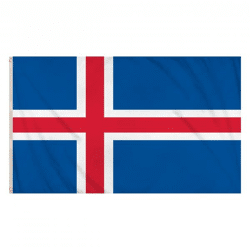 Island-Flagge 5 Fuß x 3 Fuß – Nationalflagge aus strapazierfähigem Polyester mit leuchtenden Farben