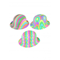 Jazzy Bowlerhut Aus Kunststoff In 3 Farben Für Erwachsene - Party Kostümzubehör