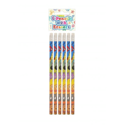 Jungle-Themen Bleistifte Mit Radiergummi, 6Er Set, Full size - Kinder Schulbedarf
