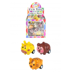 Jungle-Tiere Rückziehzielzeug, 4 cm, 3 verschiedene Designs