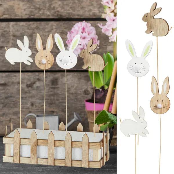 Kaninchen Pflanzst&auml;be, Einfaches Design, 4er Pack, ca. 30cm - Deko f&uuml;r den Garten