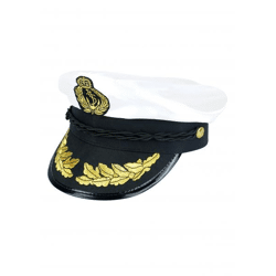 Kapitänshut Aus Satin Für Erwachsene - Maritimes Kostümzubehör