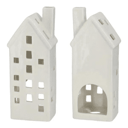 Keramikhaus Teelichthalter, ca. 19 cm Hoch, Dekorative Kerzenbehausung