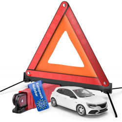 KFZ Warndreieck rot, Dreieck Pannendreieck Auto Triangle EN ISO 20471 EU - Zulassung Österreich & Deutschland für Unfall & Pannen