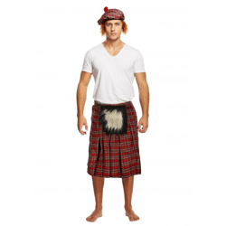 Kilt Mit Sporran Für Erwachsene - Schottisches Hochland-Outfit, Traditionell, Authentisch