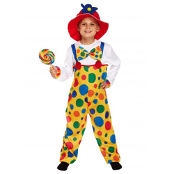 Kinder-Clown-Kostüm klein, lustiges Zirkus-Outfit, Alter 4-6 Jahre