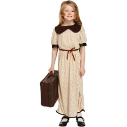 Kinder Evakuierte Mädchen Kostüm: Mittlere Größe 7-9 Jahre, Historisches WWII-Outfit Für Kinder