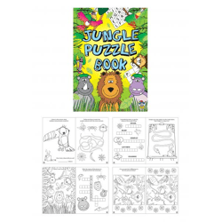 Kinder-Rätselbuch 'Fun Jungle', 16 Seiten, Lernspielzeug, 10,5 x 14,5 cm, Interaktives Rätselbuch