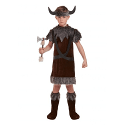 Kinder-Wikinger-Kostüm für Jungen, Größe Klein (4-6 Jahre) – historisches Verkleidungsoutfit
