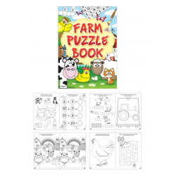Kinderbuch Spaß Auf Dem Bauernhof Mit Puzzle, 10,5 x 14,5 cm, 16 Seiten, Lernspielzeug für Kleinkinder