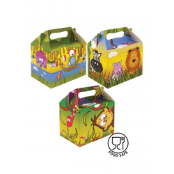 Kinderfreundliche Lunchbox im Dschungel-Design, 14 L x 9,5 B x 12 H cm, 3 Sorten Muster
