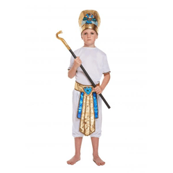 Kinderkostüm Ägyptischer Junge, Größe S (4-6 Jahre), Historisches Pharao-Outfit