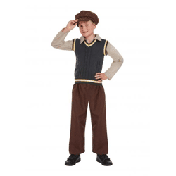 Kinderkostüm Evakuierter Junge, Größe Medium (7-9 Jahre) - Historisches Outfit