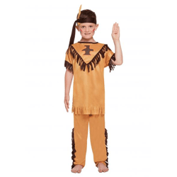 Kinderkostüm Indianer, Jungen, Größe M (7-9 Jahre) für Fasching