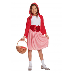 Kinderkostüm Mädchen mit roter Kappe, Mittel, 7-9 Jahre