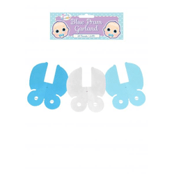 Kinderwagen Deko-Girlande Blau, 2,6M – Partydeko Für Babyparty & Geburt