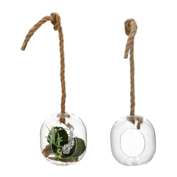 Klare Glaskugel zum Aufhängen, 11,5x13 cm