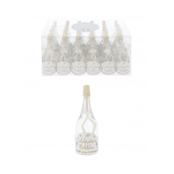 Klare Seifenblasenflasche 32ml, 9cm mit cremefarbenem Stopfen, ideal für Partys und Events