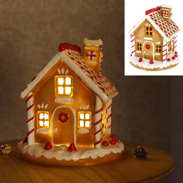 Klassisches LED Lebkuchenhaus &ndash; Leuchtende Weihnachtsdekoration, ca. 21x23cm, Festliche Beleuchtung