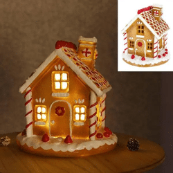 Klassisches LED Lebkuchenhaus – Leuchtende Weihnachtsdekoration, ca. 21x23cm, Festliche Beleuchtung