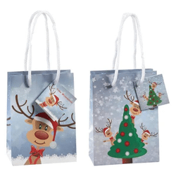 Kleine Geschenktüten Rentier Ole, 2er-Set, Ca. 14cm Hoch