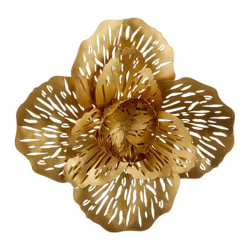 Kleine Goldene Blüten Wanddeko, Ca. 28cm Durchmesser – Elegantes Kunstwerk