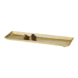 Kleine Goldplatte, fein gehämmert, 29x9 cm - Elegantes Accessoire für jeden Tisch