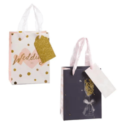Kleine Hochzeitsgeschenktüten, 2er-Set, Höhe 14 cm
