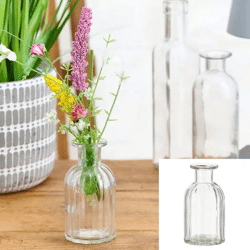 Kleine Klare Glasvase, Kompaktes Design, ca. 5,5x10 cm