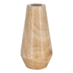 Kleine konische Mangoholz-Vase, ca. 19cm - Stilvolles Tischdekor