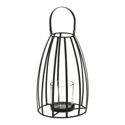 Kleine Laterne mit Henkel, Streben und Kegelform, ca. 20cm Höhe – Perfekte stilvolle Beleuchtung