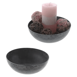 Kleine runde Deko-Schale, Naturgrau, ca. 20cm Durchmesser, Wohnaccessoire