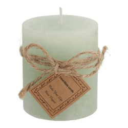 Kleine Türkis Gefrostete Stumpenkerze, Elegantes Textur-Design, 7x8cm