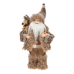 Kleine Weihnachtsmann-Figur, Stehend, Braun, 30 cm, Charmante Weihnachtsdekoration