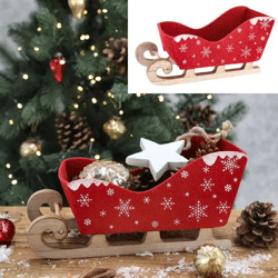 Kleiner Deko Filzschlitten, 24x9,5cm - Weihnachtliche Tischdekoration