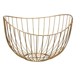 Kleiner Deko-Korb 'Wave', Gold, Ca. 26x24cm - Elegante Aufbewahrungslösung