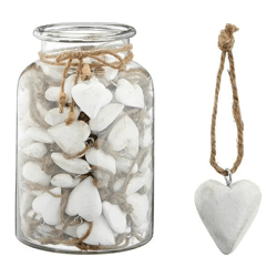 Kleiner Herz-Anhänger in Antikweiß – Eleganter Vintage Charme, 5cm