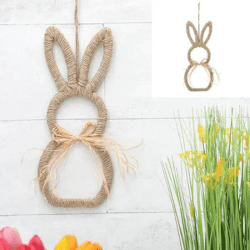 Kleiner Jute Hängehase, ca. 13x30cm - Rustikale Wanddekoration