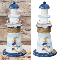 Kleiner LED-beleuchteter Leuchtturm, Höhe ca. 22 cm